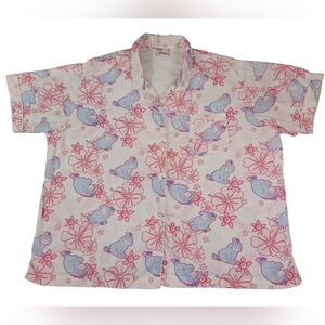 Disney Store Eeyore Tropical Hibiscus Sleep Shirt Size XL